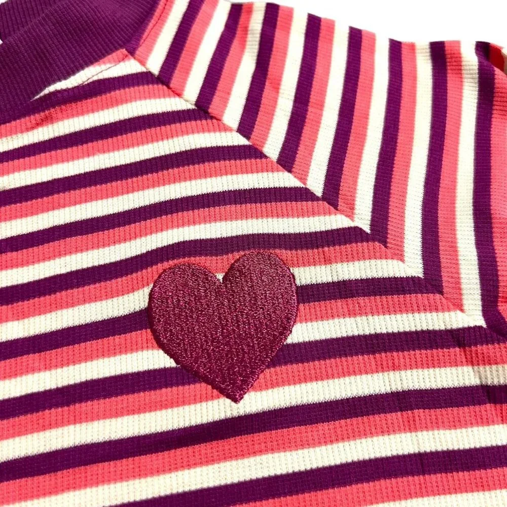 NEW Alba Of Denmark Sz 134 (9Y) Organic Striped Rib Everyday School Dress